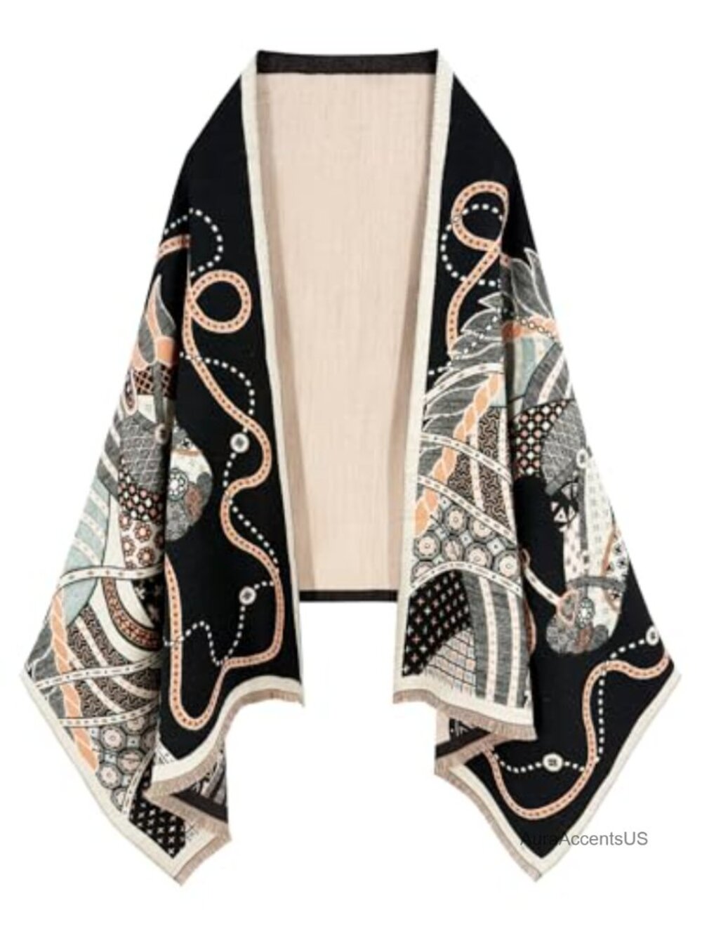 Reversible Pashmina Shawl Wrap for Women Soft Acrylic Scarf